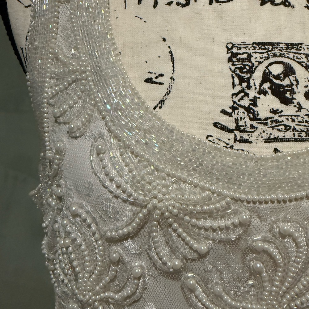 Vintage Scala White Beaded Maxi Dress - Picture 4 of 12